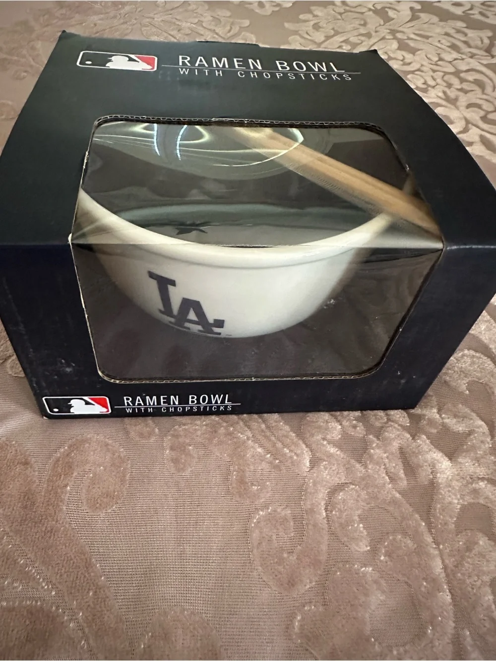 Los Angeles Dodgers Ramen Bowl with Chopsticks - White and Navy